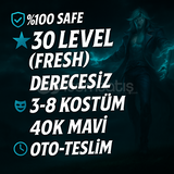 30LEVEL DERECESIZ +40K MAVİ 3-8 SKİN OTO-TESLİM
