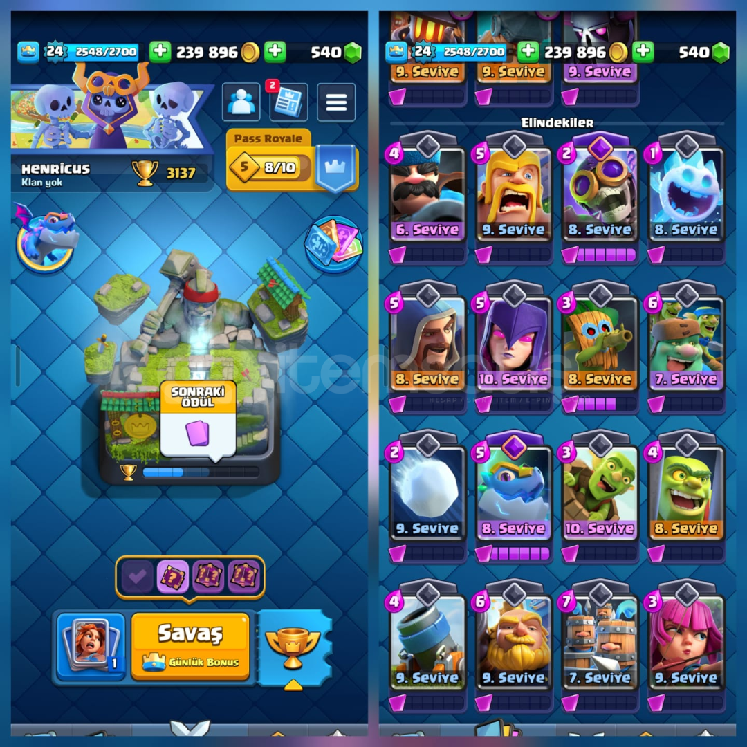 3137Kupa+68Kart+2Evrim+10İfade+540Elmas 3137Kupa+68Kart+2Evrim+10İfade+540Elmas