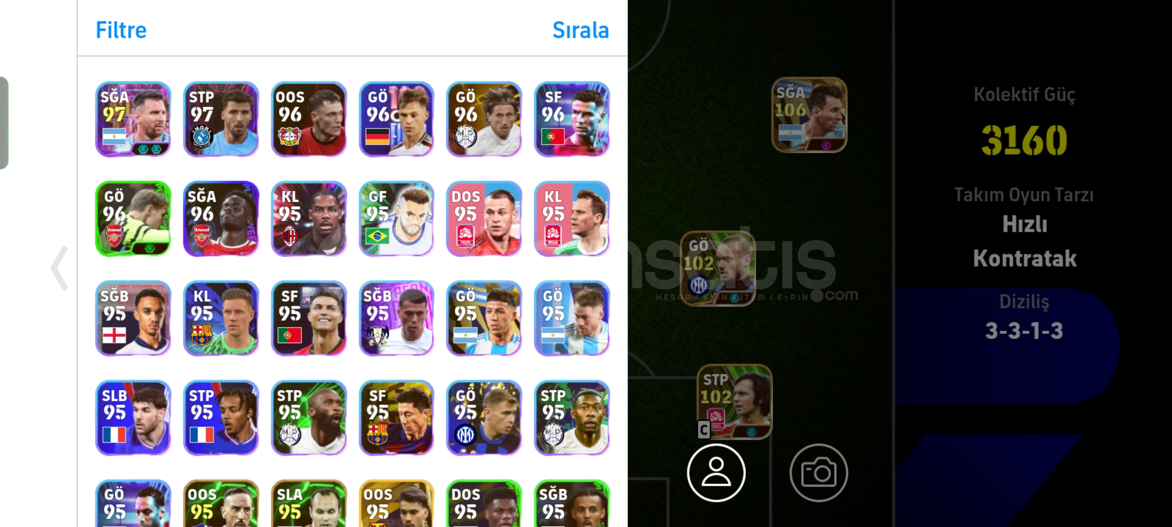 3160 Dolu 106 messi 105 griezmann’lı hesap 3160 Dolu 106 messi 105 griezmann’lı hesap