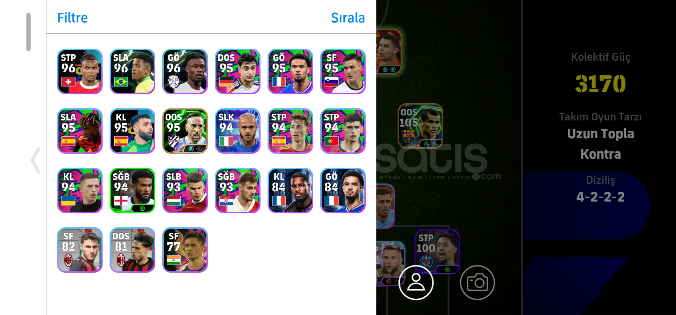 3170 Kolektif Güç 107 Ronaldo 106 Tevez  3170 Kolektif Güç 107 Ronaldo 106 Tevez