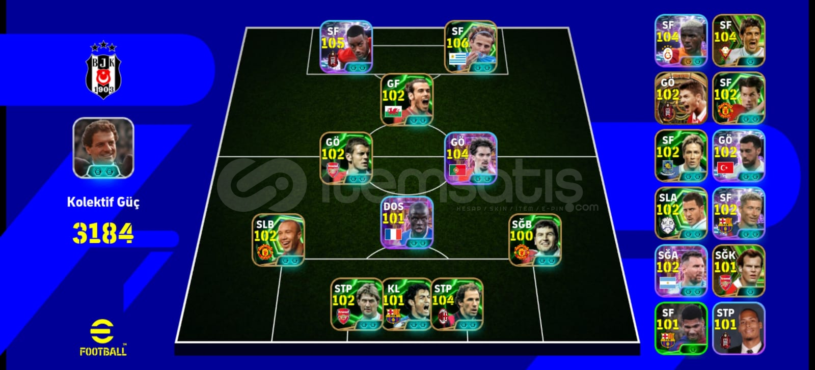 3190 KG 105 İSAK 106 FORLAN 104 VİTİNHA  3190 KG 105 İSAK 106 FORLAN 104 VİTİNHA