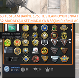 32 MADALYALI 10 LV SET MADALYA 63 TL STEAM BA