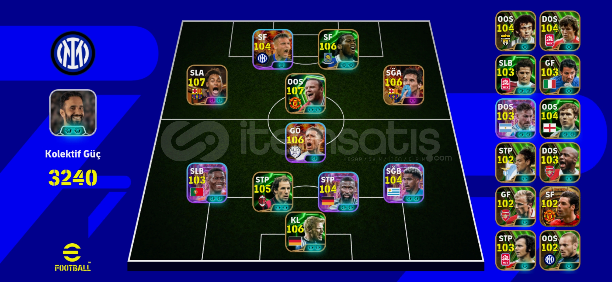 3240 KG 107 NEYMAR 107 ROONEY BOMBACILI PES  3240 KG 107 NEYMAR 107 ROONEY BOMBACILI PES