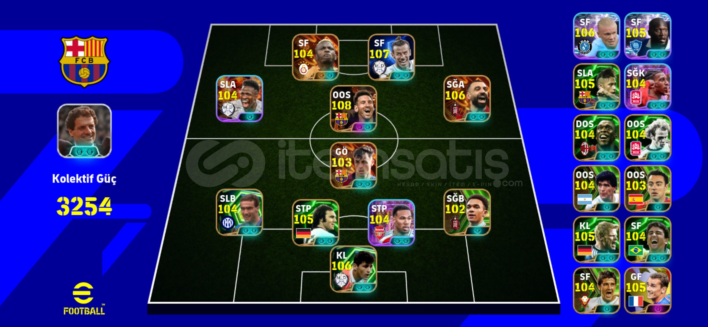 3260 KG 108 MESSİ 107 BALE EFOOTBALL  3260 KG 108 MESSİ 107 BALE EFOOTBALL