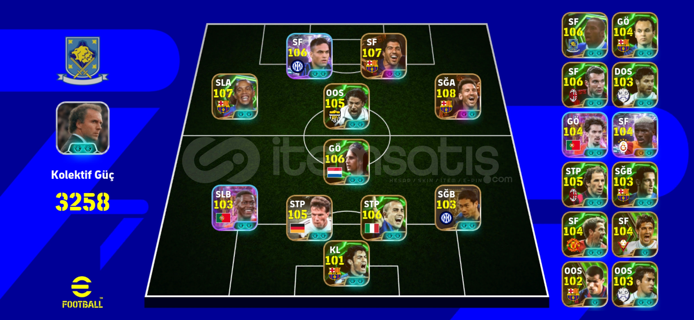 3260 KG 3 BOMBACILI 108 MESSİ 107 SUAREZ PES 3260 KG 3 BOMBACILI 108 MESSİ 107 SUAREZ PES