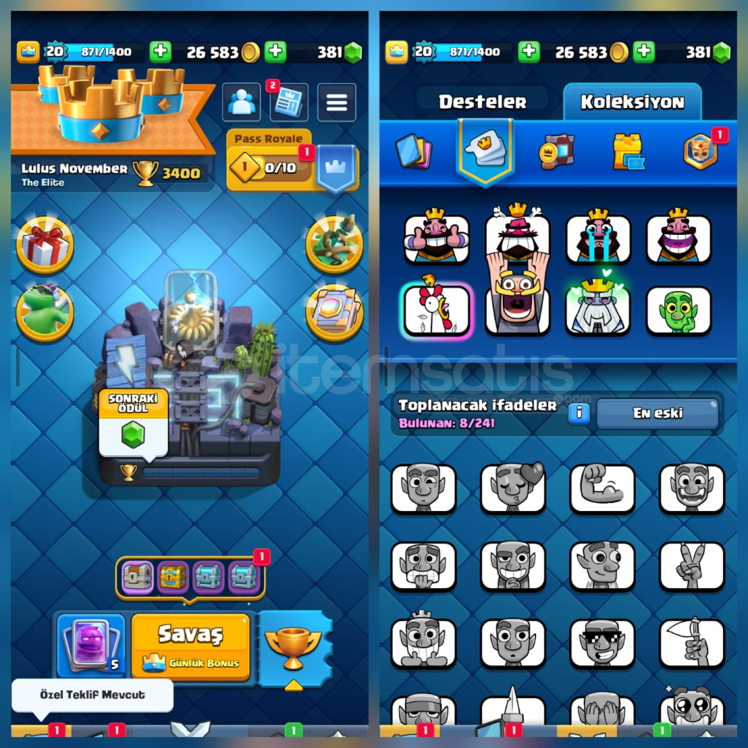 3400Kupa 89Kart 8İfade 1Kule İsimHakkı 3400Kupa 89Kart 8İfade 1Kule İsimHakkı