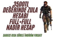 3500 tl değerinde zula full+full hesap