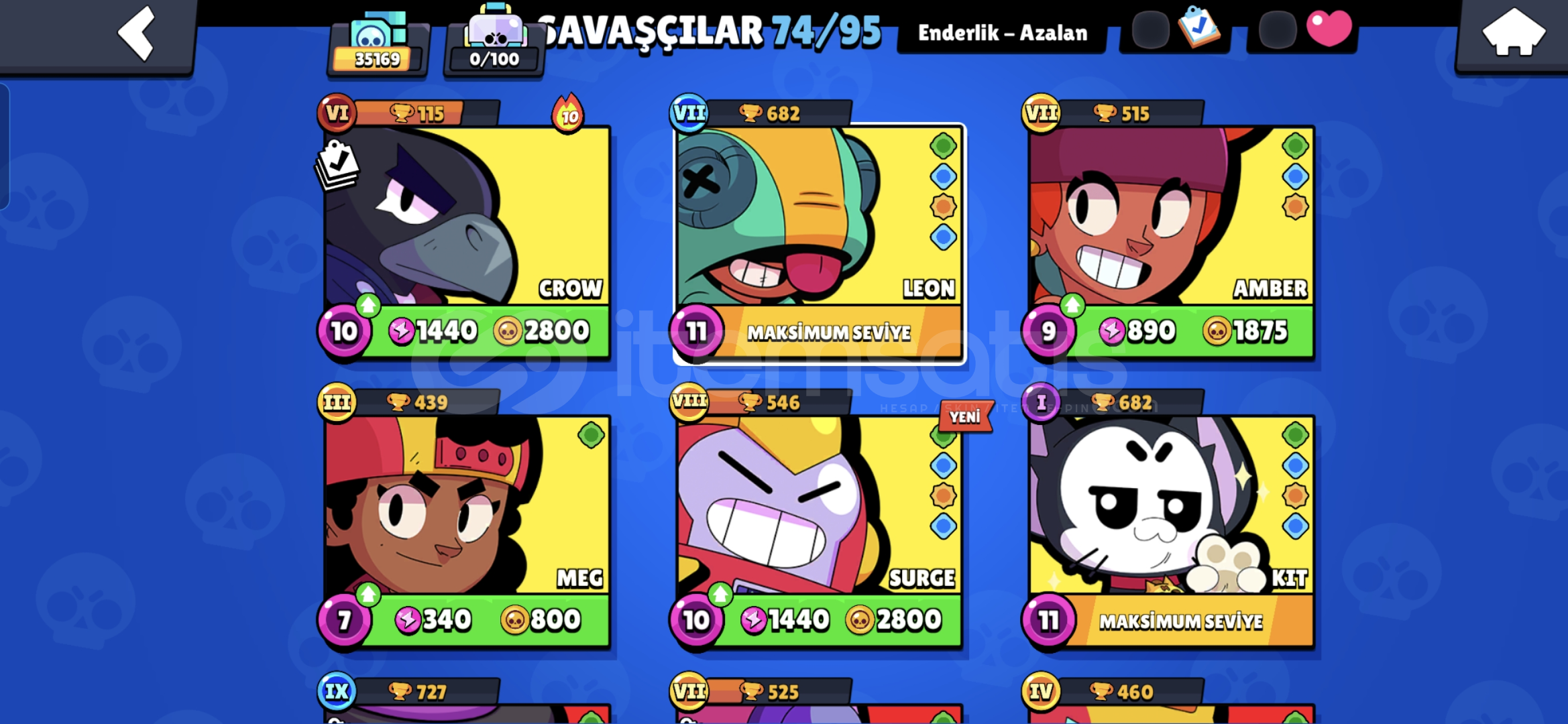 Crow ve leonlu 35k skinli hesap Crow ve leonlu 35k skinli hesap