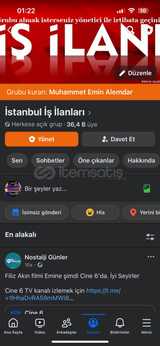 36.400 ÜYELİ ✨İSTANBUL İŞ İLANLARI GRUBU (TÜRK)