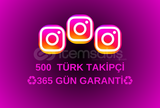 ♻️365GÜN GARANTİ♻️ İNSTAGRAM 500 TÜRK TAKİPÇİ.