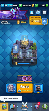3684 Clash Royale Temiz Hesap