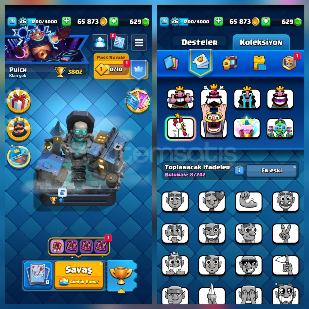 3802Kupa 77Kart 8İfade 1Kule İsimHakkı 629Elmas 3802Kupa 77Kart 8İfade 1Kule İsimHakkı 629Elmas