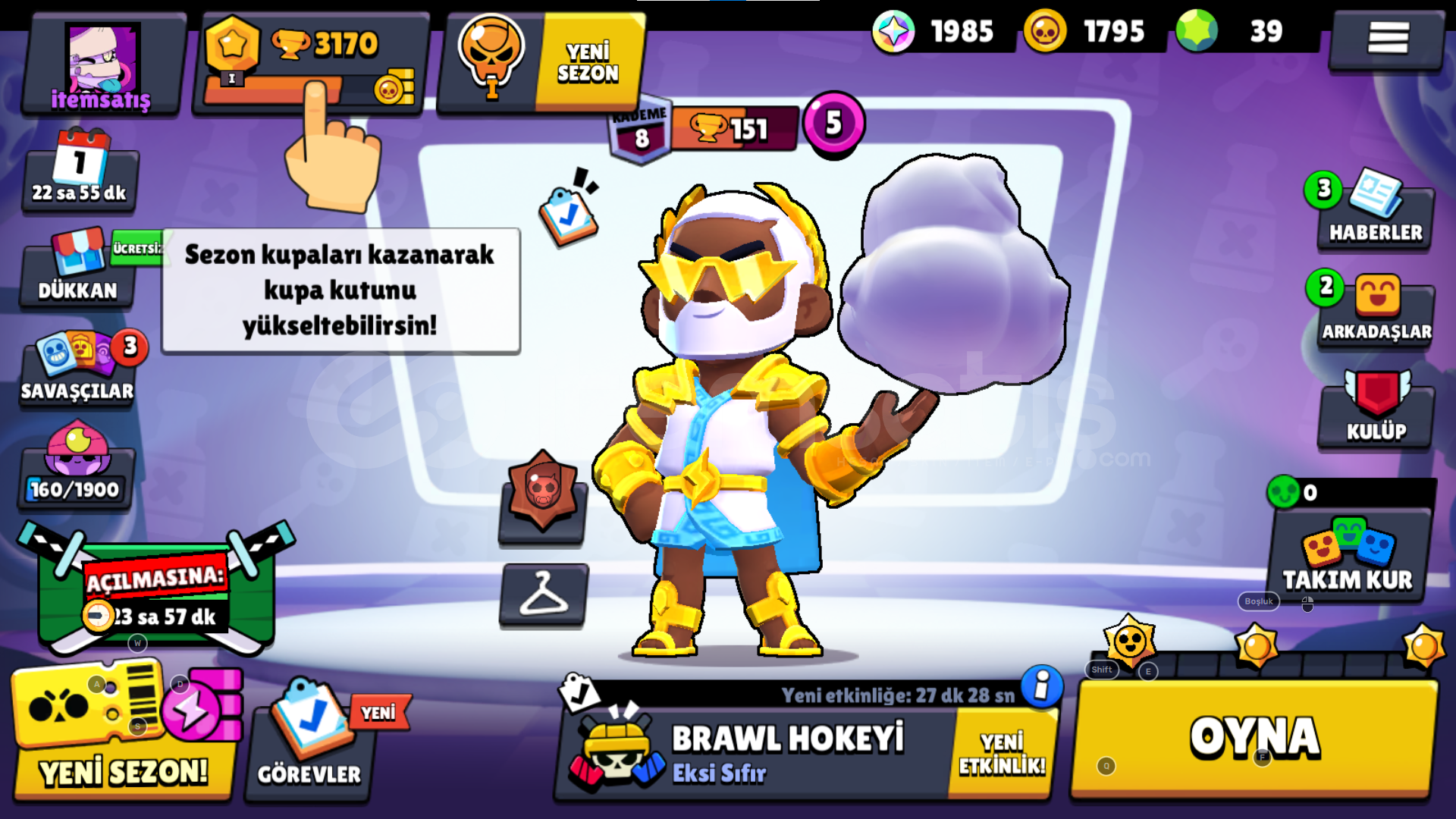 3K ZEUS BROCK ⭐15+SKİN⭐25/90 3K ZEUS BROCK ⭐15+SKİN⭐25/90