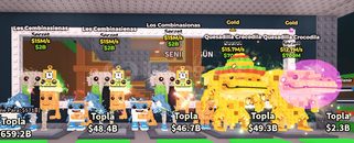 3x 15M/s Los Combinasionas 2x Gold Ques