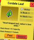 3x cordate leaf