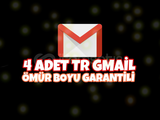 4 ADET TR GMAİL ÖMÜR BOYU GARANTİLİ ⚡️