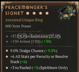 4 GA - Peacemonger's Signet Ring