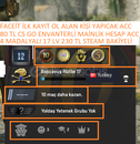 4 MADALYALI 17 LV 230+80 TL BAKİYE VE CS GO ENV