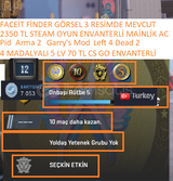 4 MADALYALI 5 LV 70 TL CS GO ENVANTERLİ Pid Arm