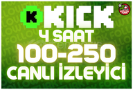 ⭐ 4 Saat 100-250 Kick Canlı İzleyici ⭐