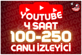 ⭐ 4 Saat 100-250 Youtube Canlı İzleyici ⭐