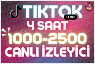 ⭐ 4 Saat 1000-2500 Tiktok Canlı İzleyici ⭐