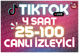 ⭐4 Saat 25-100 Tiktok Canlı İzleyici ⭐