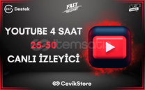 ⭐4 Saat 25-50 Youtube Canlı İzleyici⭐