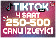 ⭐ 4 Saat 250-500 Tiktok Canlı İzleyici ⭐