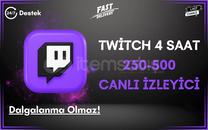 ⭐4 Saat 250-500 Twitch Canlı İzleyici⭐
