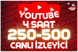 ⭐ 4 Saat 250-500 Youtube Canlı İzleyici ⭐