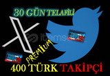 400 ADET PREMİUM TÜRK TAKİPÇİ (30 GÜN TELAFİLİ)