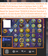 41 MADALYALI SERİ SET MADALYA 25.000 TL CS GO E