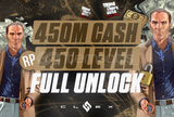 ✨450M Cash + 450 Level + Full Unlock | GTA✨