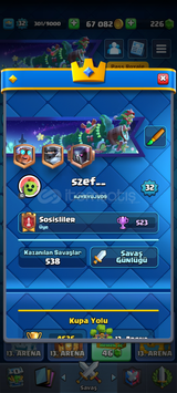 5000 Kupalı 95 Kartlı Clash Royale Hesabı 