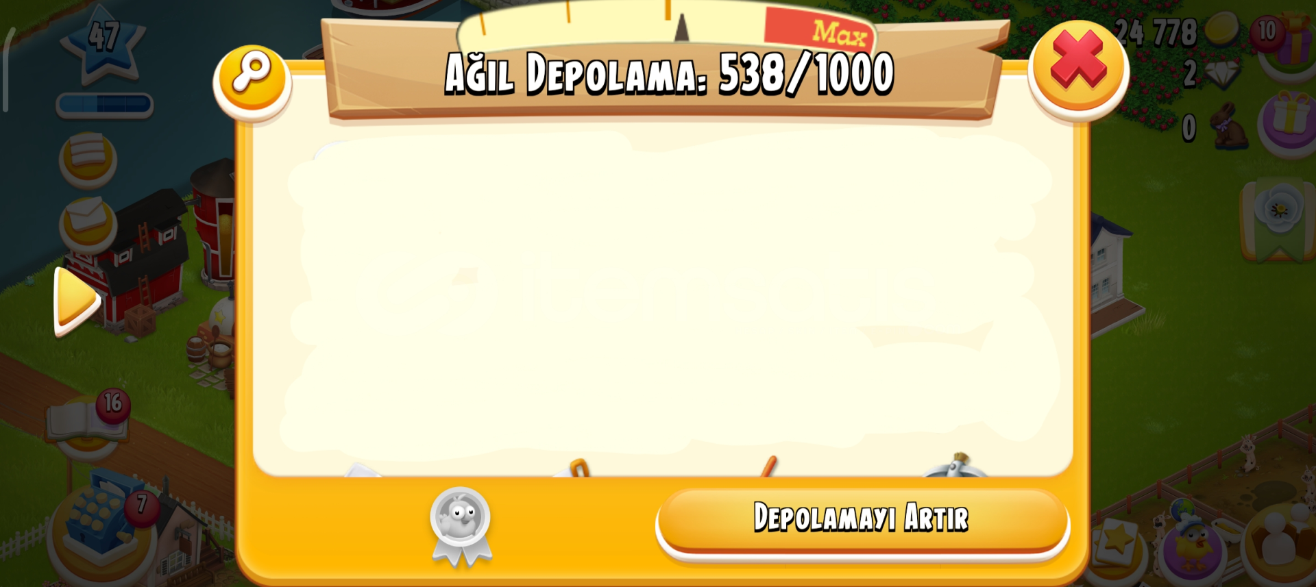 47 SEVİYE ÇİFLİK OYUN HESAP  47 SEVİYE ÇİFLİK OYUN HESAP