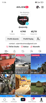 4740 Takipçi 65K Beğenili TikTok Hesabı
