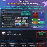 49$ Değer ETS2 33DLC + TMP Hesabı | İlk Mail