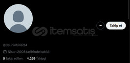 4K takipçili 2008 tarihli (x) twitter hesabı