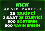 ⭐4X [GARANTİLİ] KİCK KEŞFET PAKETİ VIP 3⭐