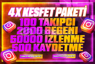 ⭐4X | INSTAGRAM KEŞFET PAKETİ 1⭐