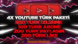 ⚡4X YOUTUBE TÜRK PAKETİ | TÜRK | GARANTİLİ