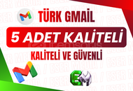 ⭐5 Adet Gmail⭐ Kaliteli Ve Güvenli ⭐