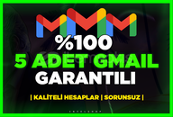 ⭐️ 5 Adet Gmail ⭐️ YÜKSEK KALİTE⭐️
