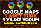 5 ADET⭐Google Maps 5 Yıldız Türk Yorum | HIZLI