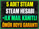 5 ADET STEAM HESABI / ANINDA TESLİMAT