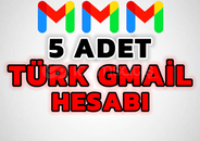 5 ADET TÜRK GMAİL HESABI [SAĞLAM HESAPLAR]