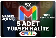 ⚡️ 5 Adet Türk Gmail Hesabı ⭐️ GARANTİLİ ⭐️