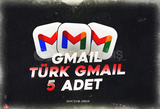 ⚡️5 Adet Türk Gmail ⭐️YÜKSEK KALİTE⭐️EN UCUZU