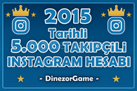 5 BİN TAKİPÇİLİ 2015 KAYITLI İNSTAGRAM HESABI 